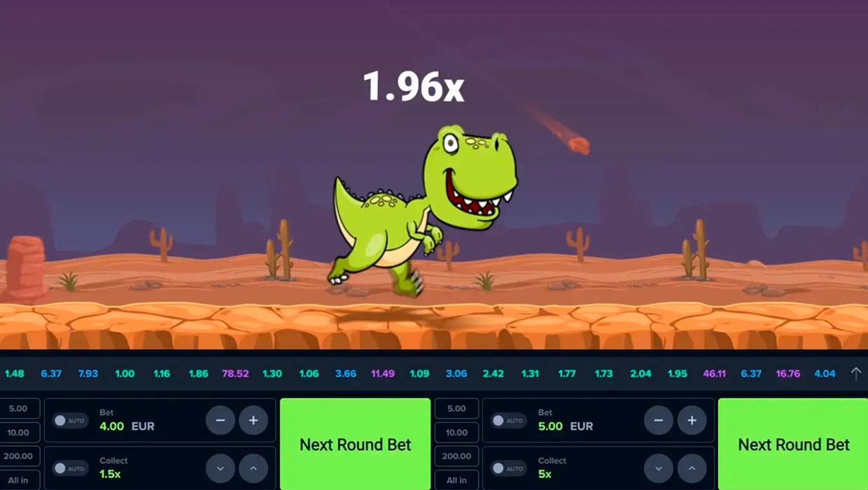MyStake’s Dino popular crash game