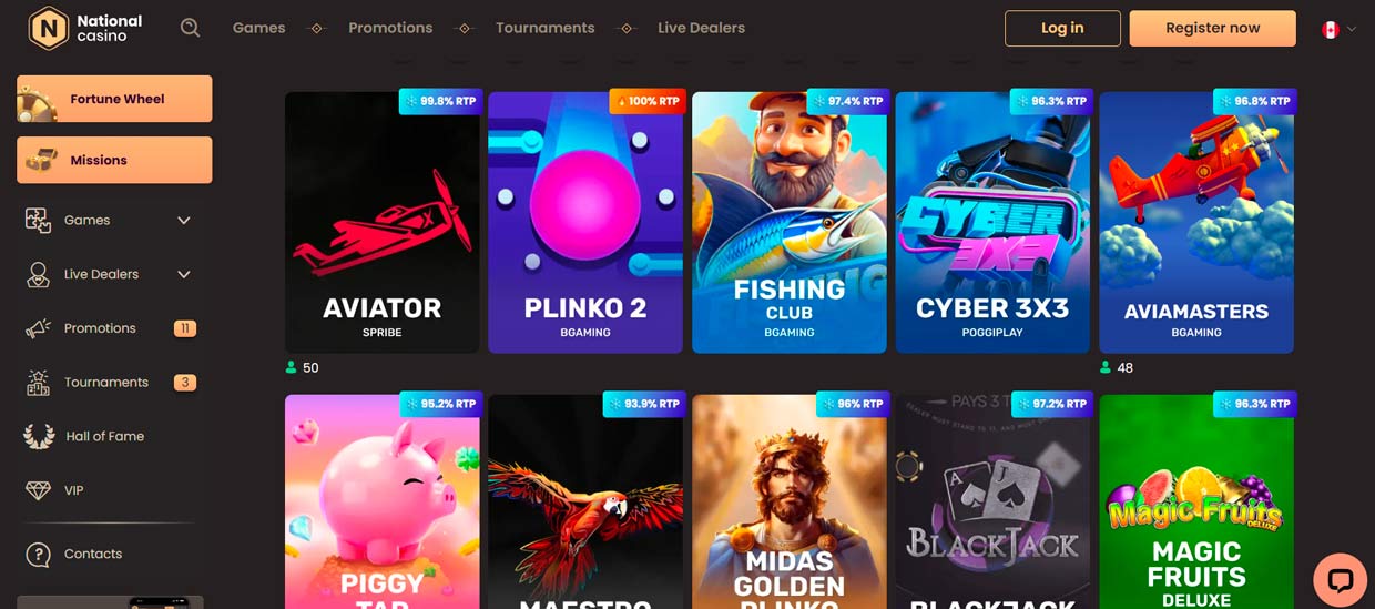 National Casino crash games